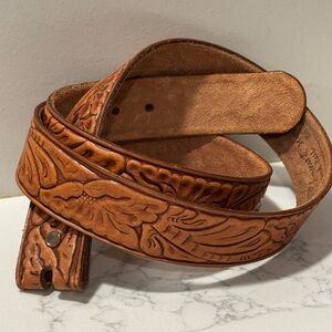 Rockmount Brown Tooled Saddle Leather Belt